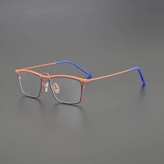 Takai Rectangle Titanium Glasses Frame Rectangle Frames Southood Blue Orange 