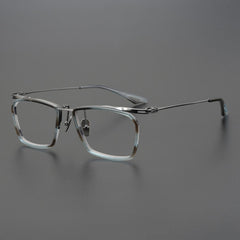 Tatum Vintage Square Titanium Glasses Frame Rectangle Frames Southood Blue 