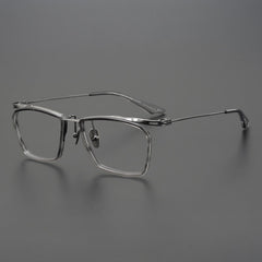 Tatum Vintage Square Titanium Glasses Frame Rectangle Frames Southood Gun 