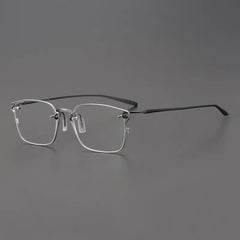 Titan Business Titanium Glasses Frame Rectangle Frames Southood Silver Black 