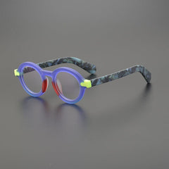 Vandyk Acetate Round Glasses Frame Round Frames Southood Matte Blue 