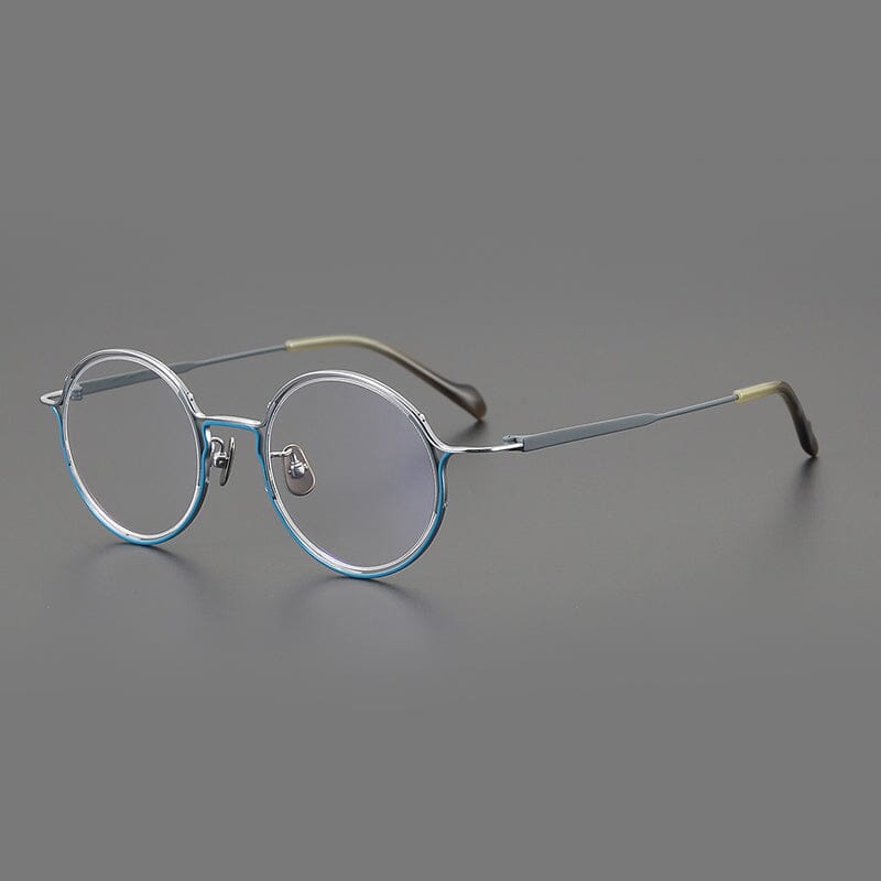 Yale Round Titanium Glasses Frame Round Frames Southood Blue 