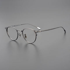 Zeke Vintage Titanium Glasses Frame Round Frames Southood Gun 